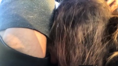 Beauty sucks cock in the car. Pulsating cum mouth. Ocp